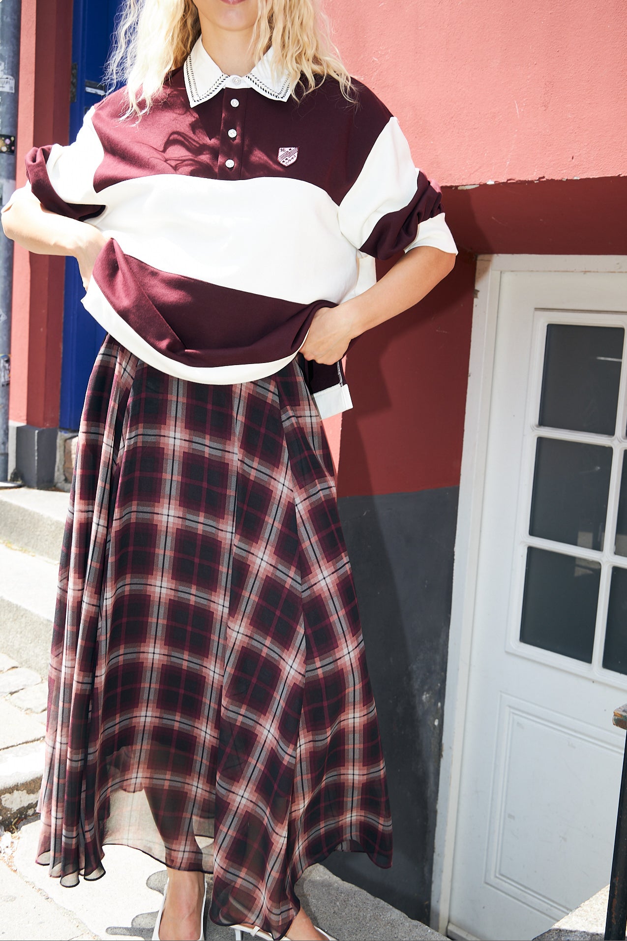 CRAS Odellecras Skirt Skirt Bordeaux Check