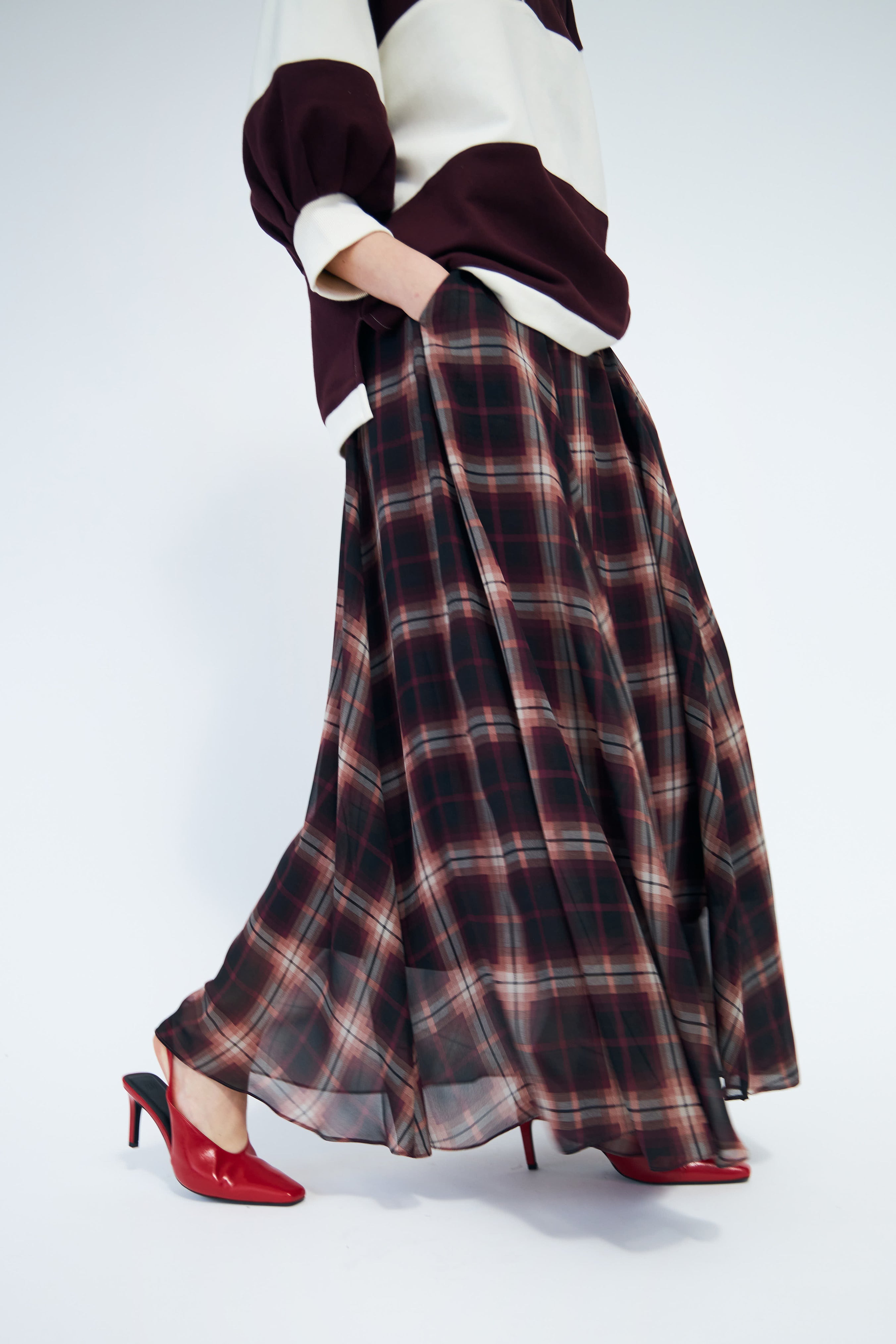 CRAS Odellecras Skirt Skirt Bordeaux Check
