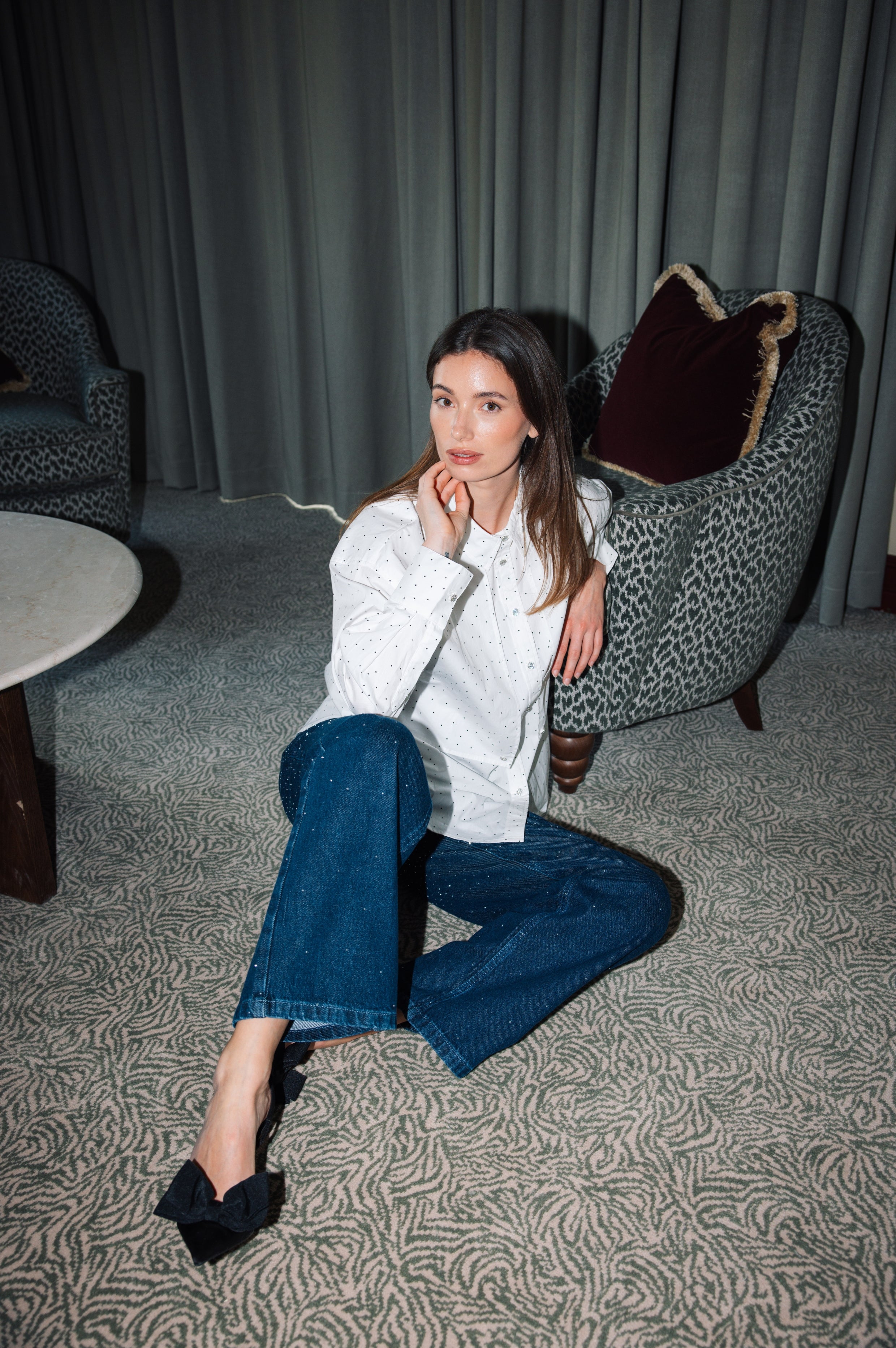 Cras Exclusive Olgacras Shirt Shirt White mini dot