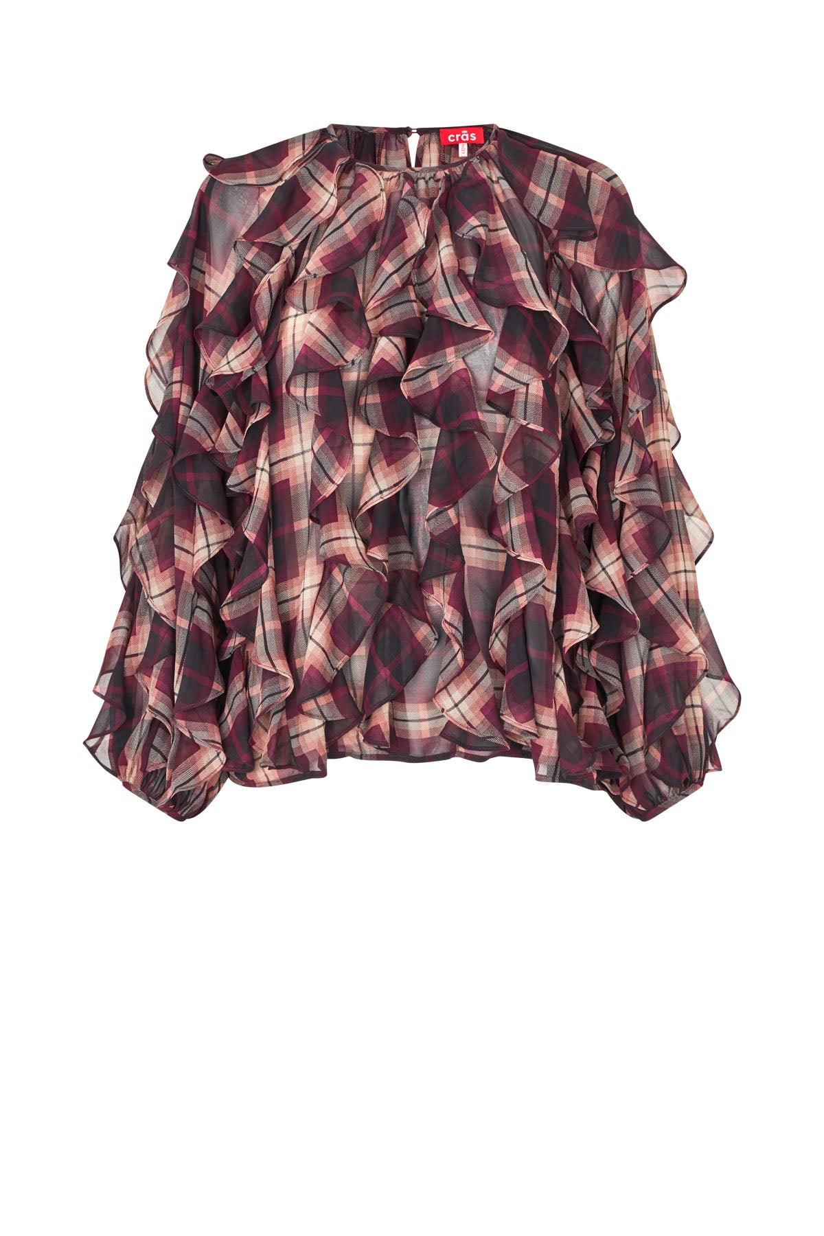CRAS Ryacras Blouse Blouse Bordeaux Check