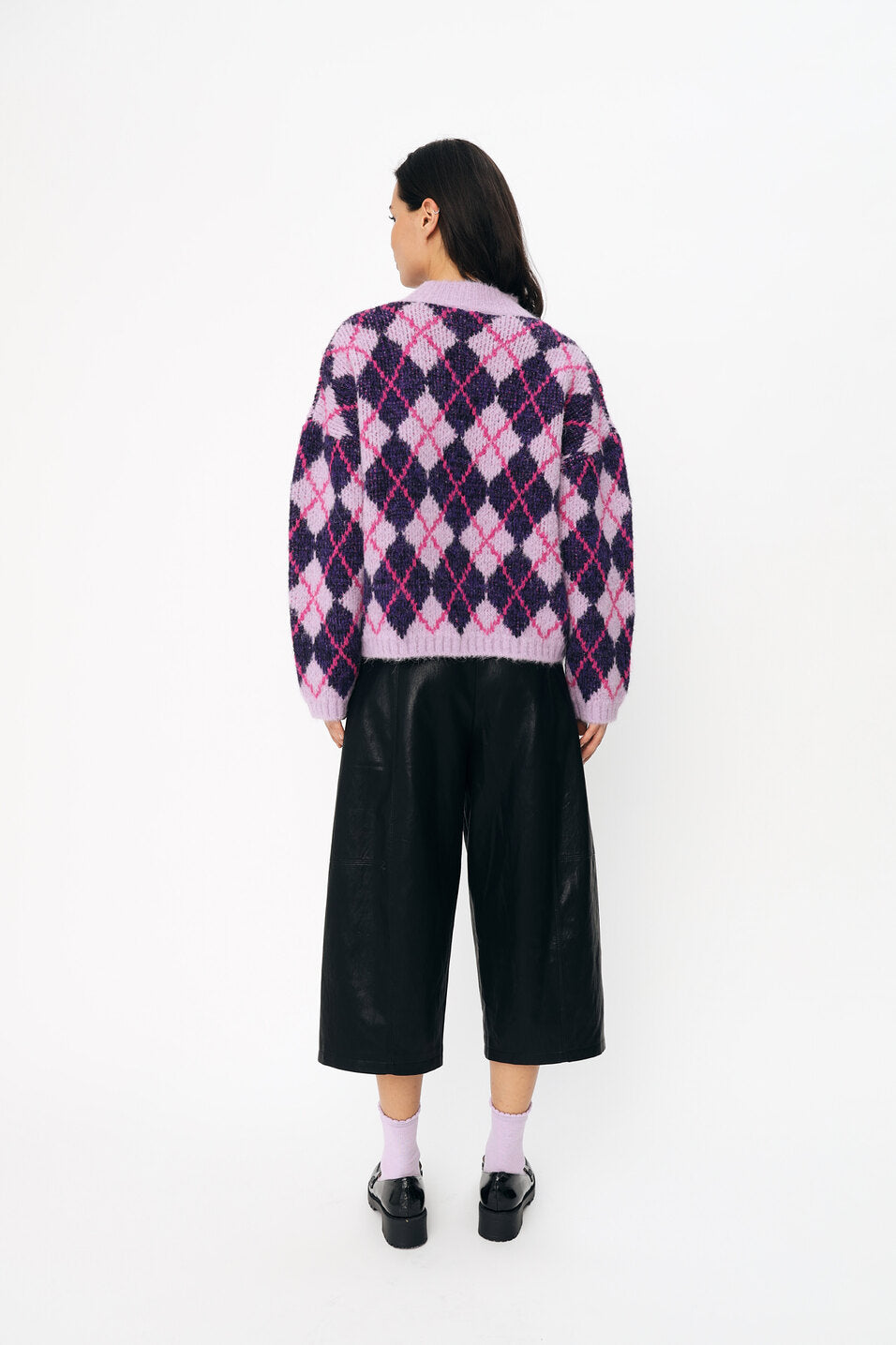 CRAS Skylarcras Pullover Knit 6014 Purple Argyle