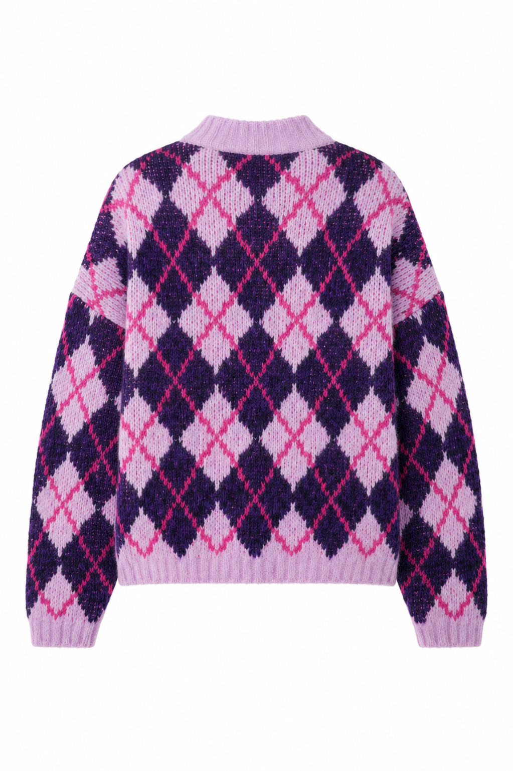 CRAS Skylarcras Pullover Knit 6014 Purple Argyle