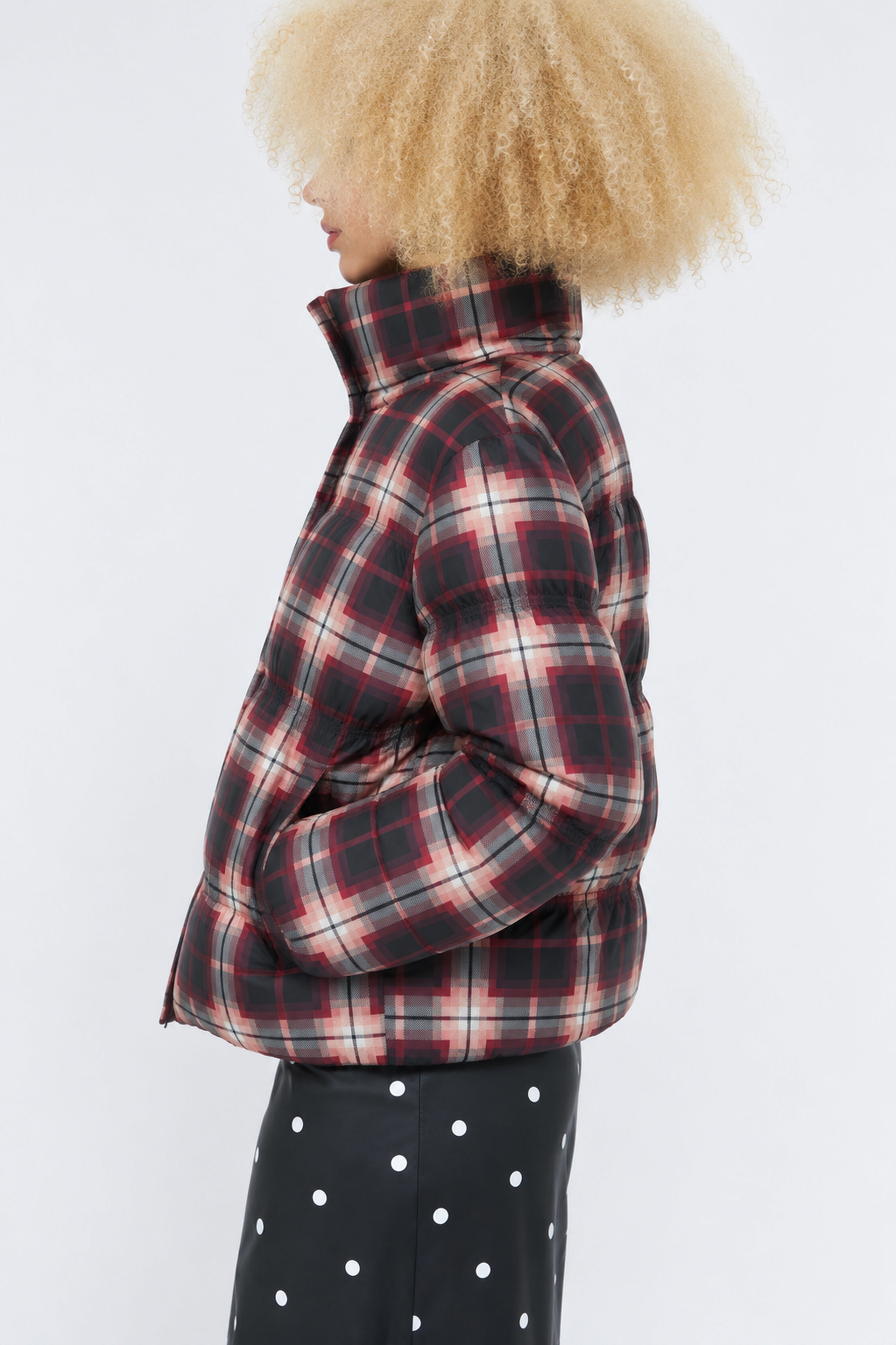 CRAS Valenciacras Puffer Jacket Jacket Bordeaux Check