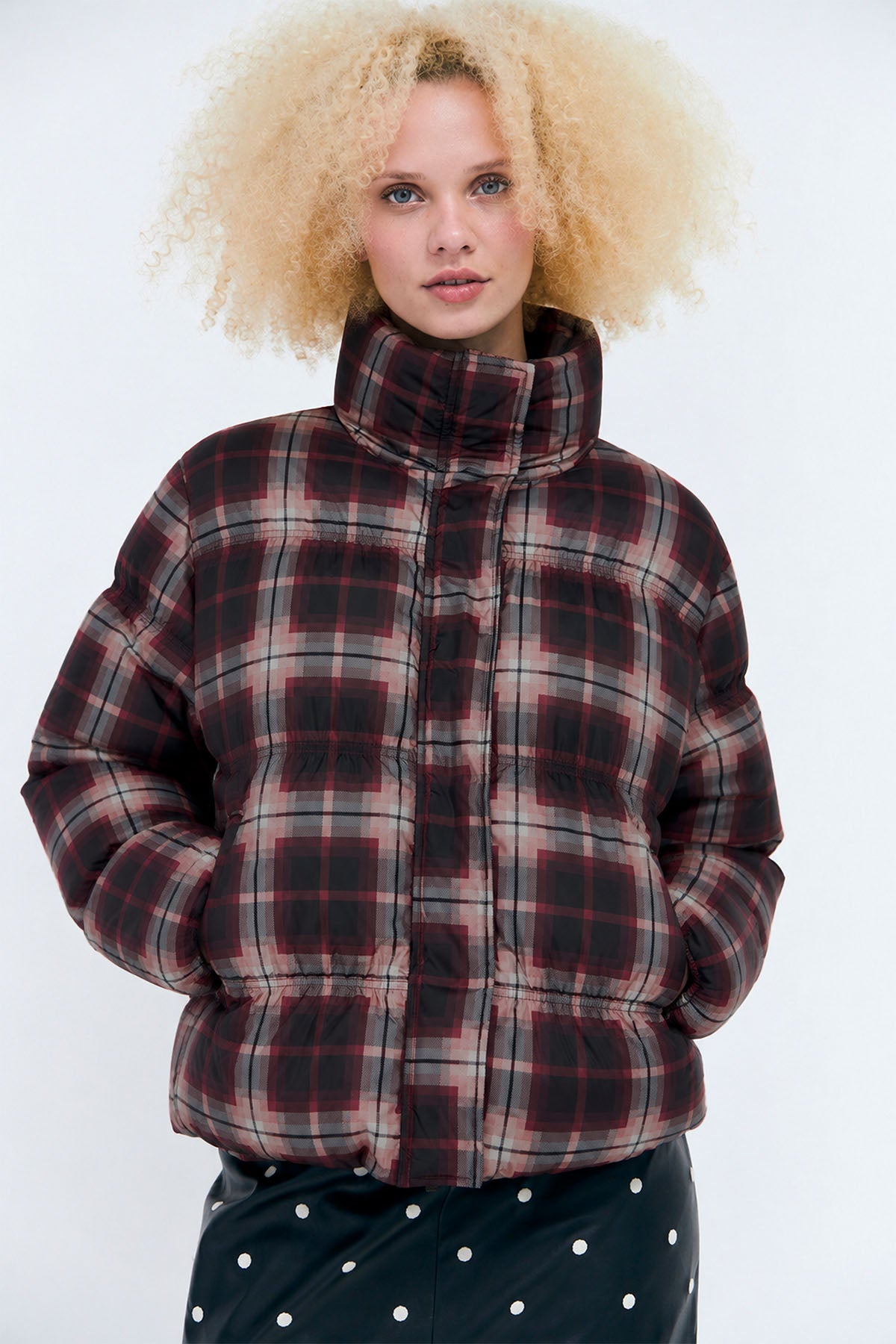 CRAS Valenciacras Puffer Jacket Jacket Bordeaux Check