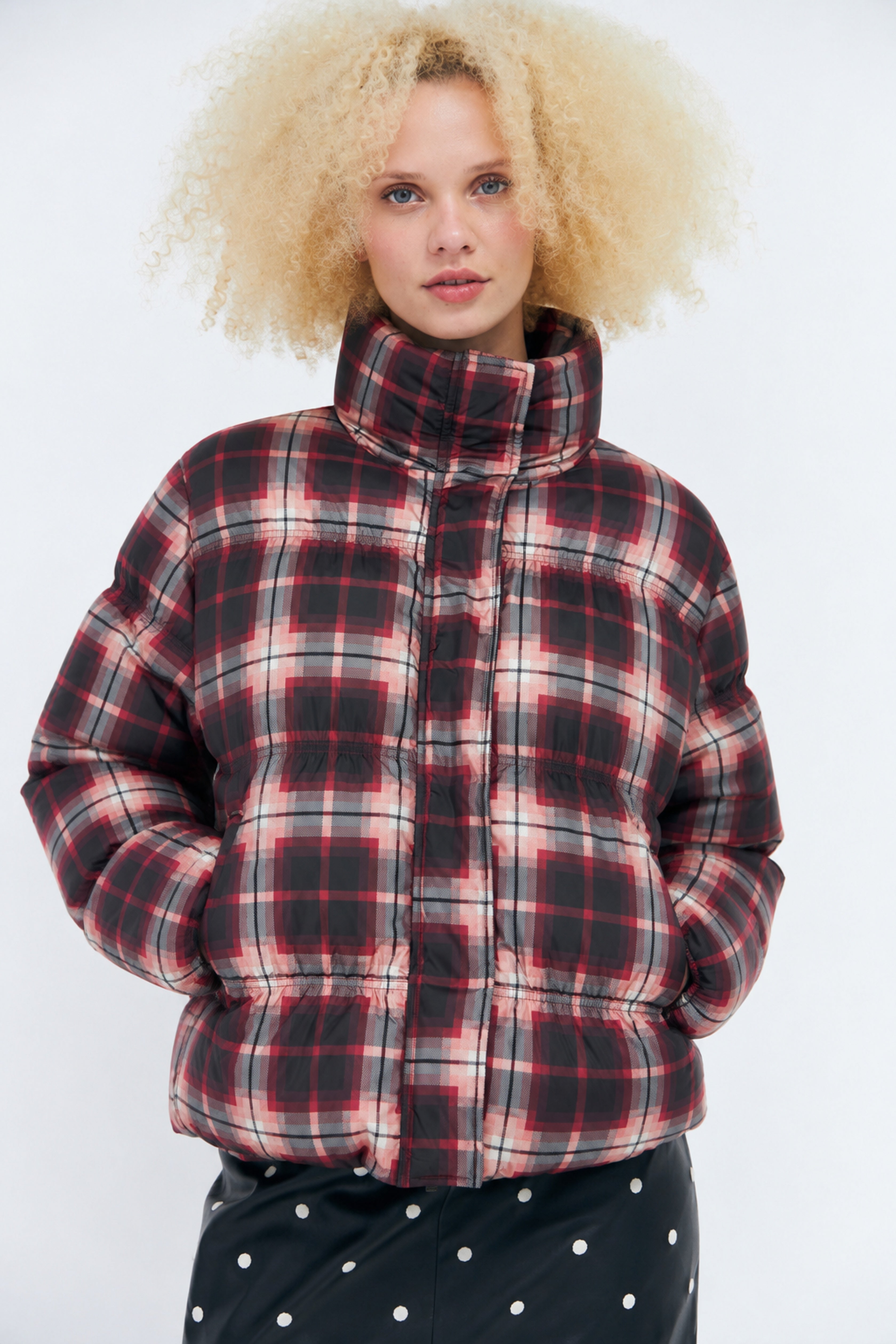 CRAS Valenciacras Puffer Jacket Jacket Bordeaux Check