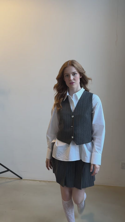 CRAS Lilimycras Waistcoat Vest 9005 Rhinestone Grey