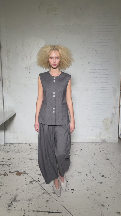 CRAS Richacras Waistcoat Vest Grey Melange