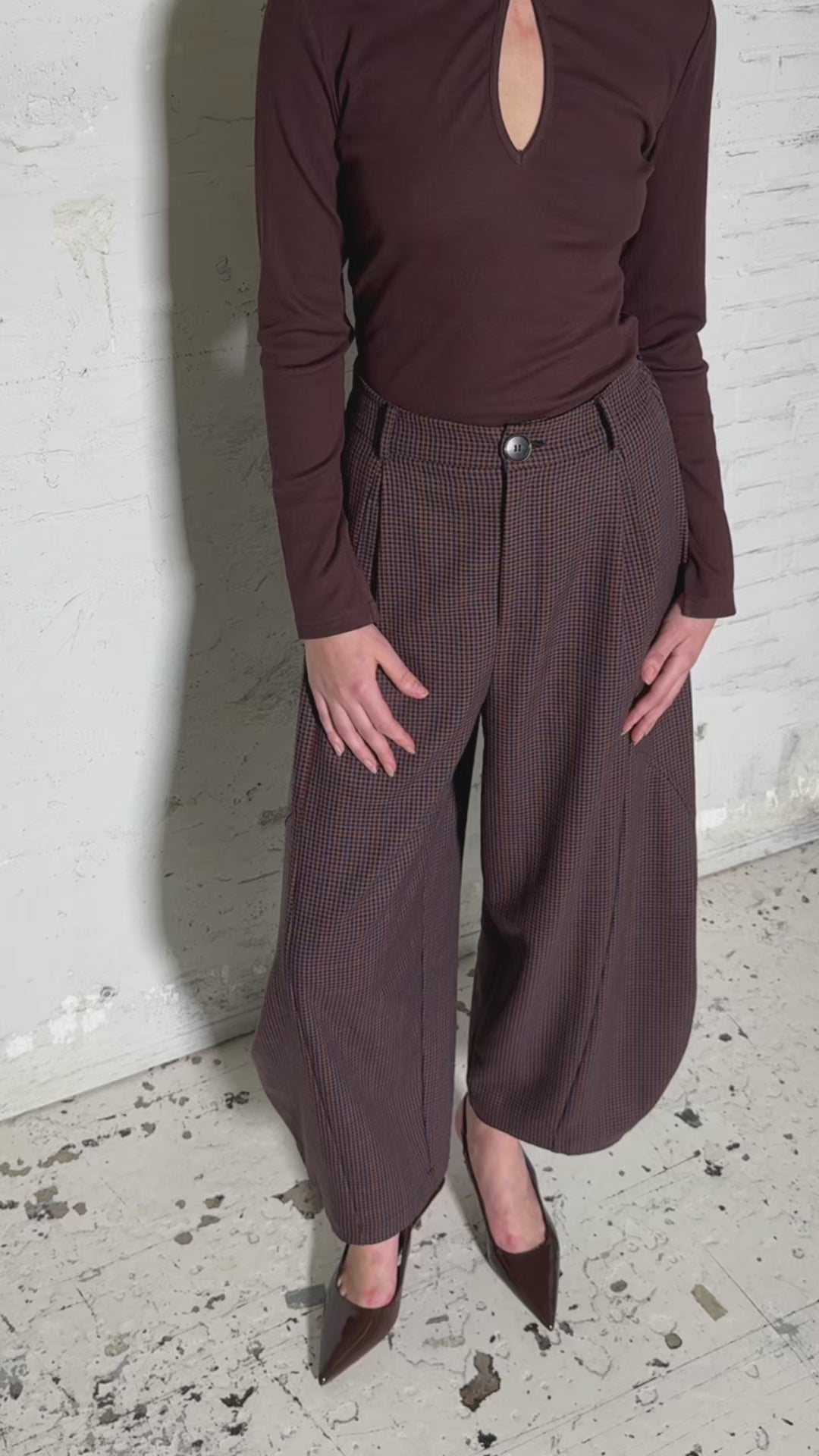 CRAS Barrelcras Pants Pants Brown Checks