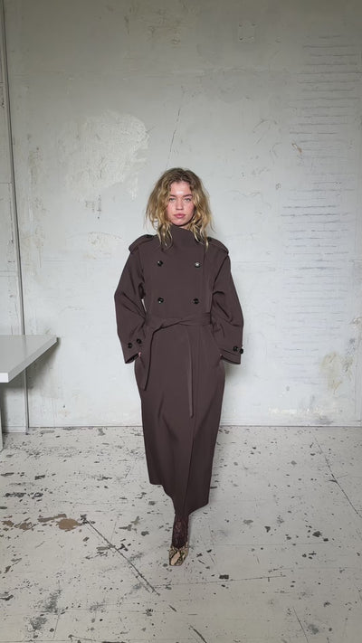 CRAS Leonoracras Trenchcoat Jacket Dark Brown