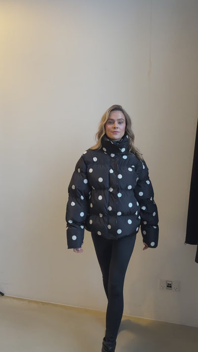 CRAS Valenciacras Puffer Jacket Jacket 8123 Black White Dot