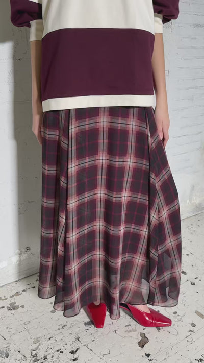 CRAS Odellecras Skirt Skirt Bordeaux Check